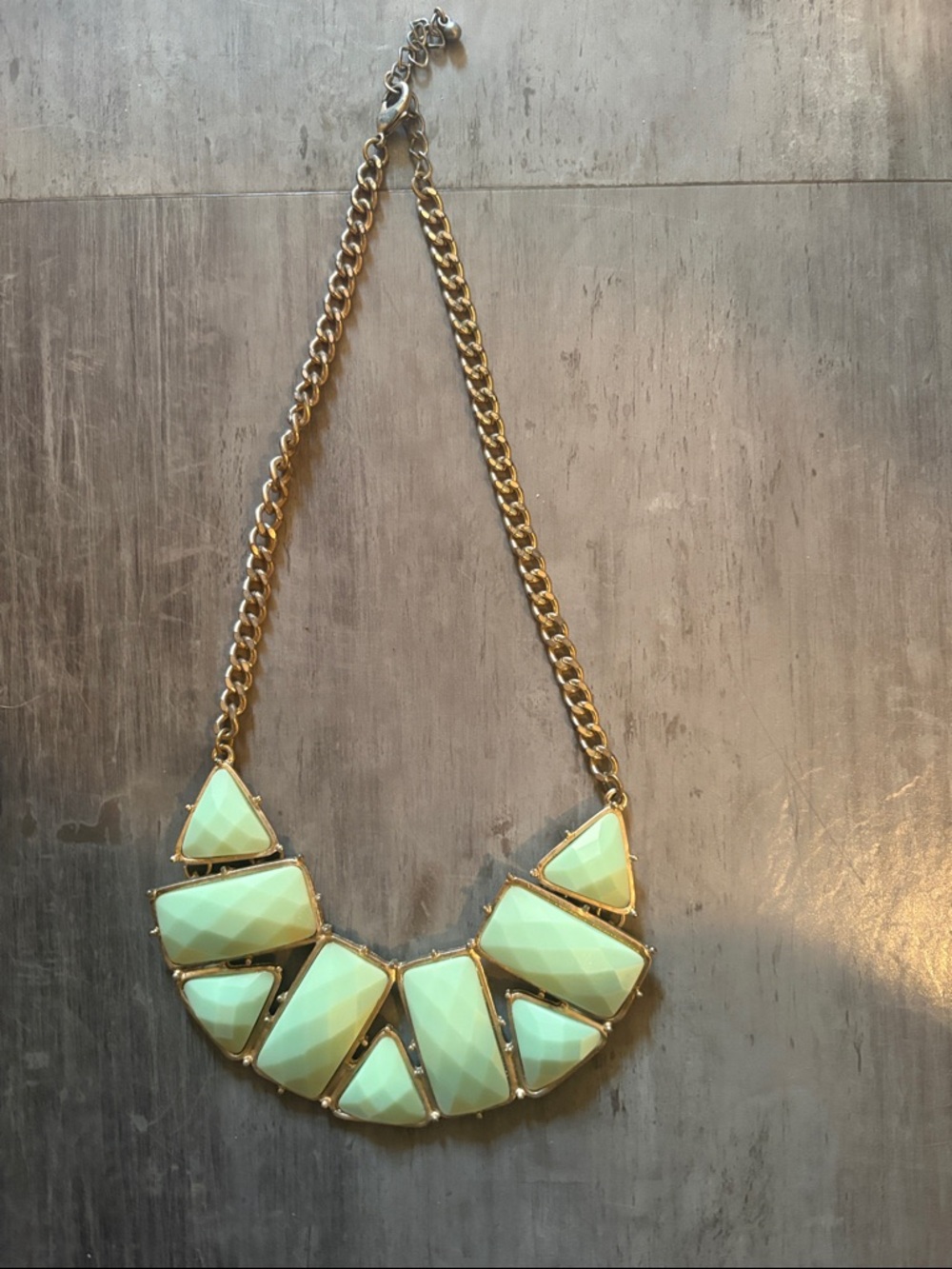 Gold Chain Mint Statement Necklace
